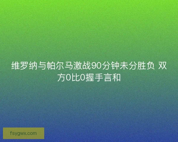 维罗纳与帕尔马激战90分钟未分胜负 双方0比0握手言和