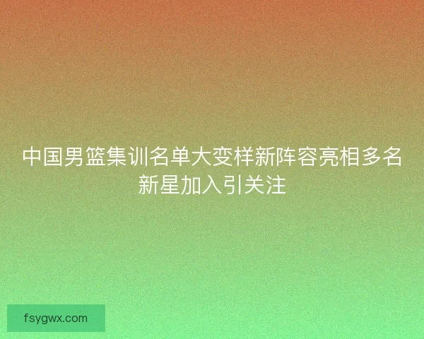 中国男篮集训名单大变样新阵容亮相多名新星加入引关注